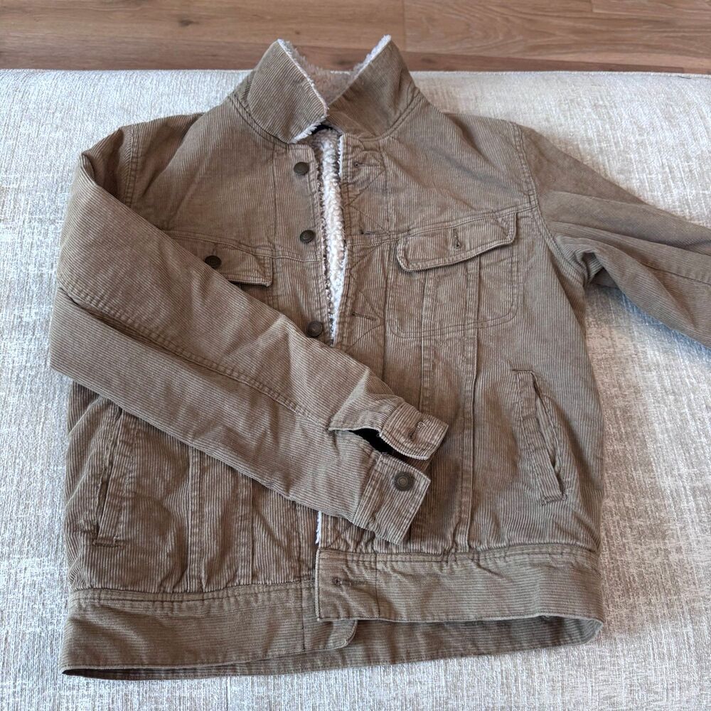Unisex Tan Corduroy Sherpa Lined Jacket Brand Unknown Sz L